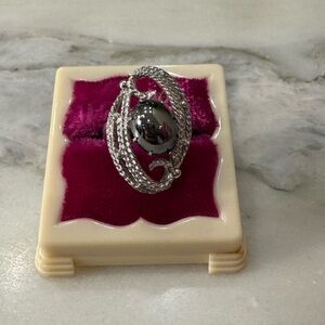 SARAH COV Hematite Silver Women's Ring